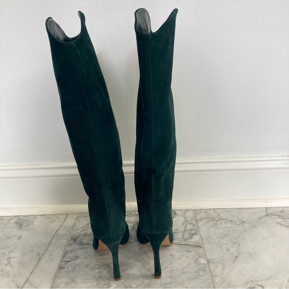 SCHUTZ Maryana Green Suede Tall Boots - Picture 3 of 11